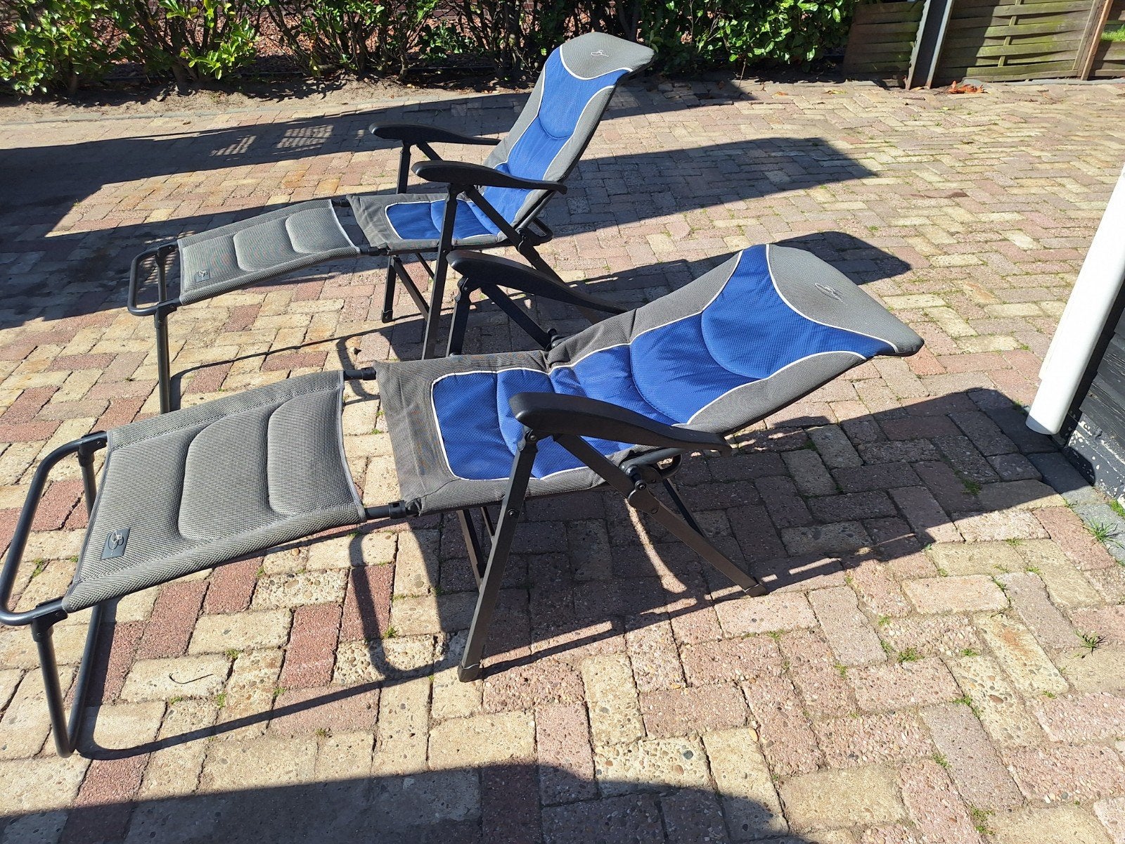 2 Bardani Campingstoelen met voetensteun - 2 stuks, Caravans en Kamperen, Ophalen