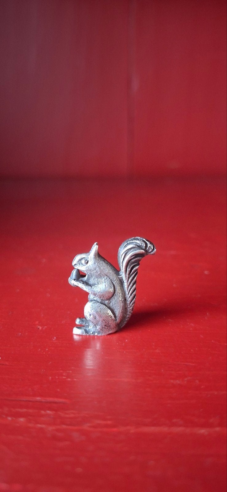 Massief Zilveren Miniatuur Eekhoorn - 925 Sterling, Ophalen of Verzenden, Goud