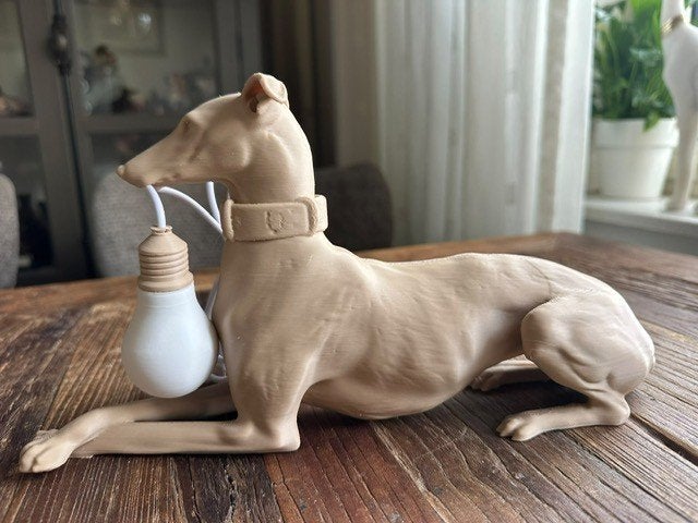 whippet windhond hazewindhond greyhound beeld lamp usb, Ophalen of Verzenden