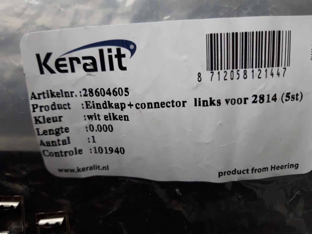 Keralit eindkap + connector wit eiken links, Ophalen of Verzenden, Nieuw