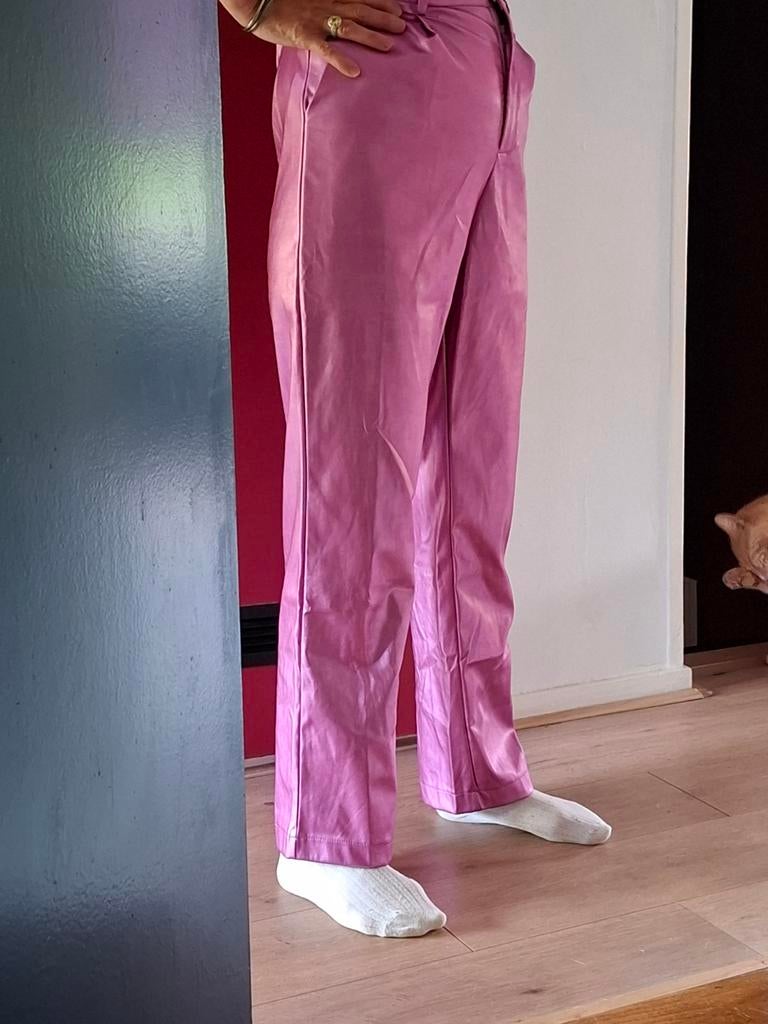 Nieuwe Roze Metallic Broek Maat 42, Kleding | Dames, Broeken en Pantalons, Maat 42/44 (L), Nieuw, Ophalen of Verzenden, Roze