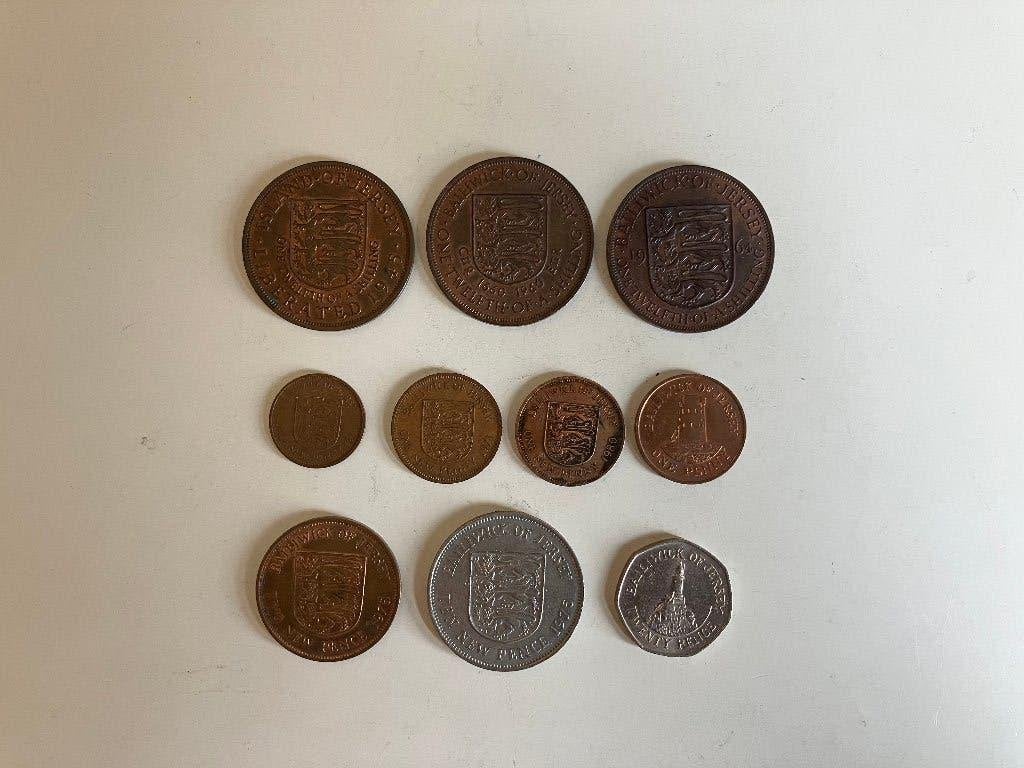 Jersey, 10 munten, 1945-1988, Ophalen of Verzenden, Overige landen, Losse munt