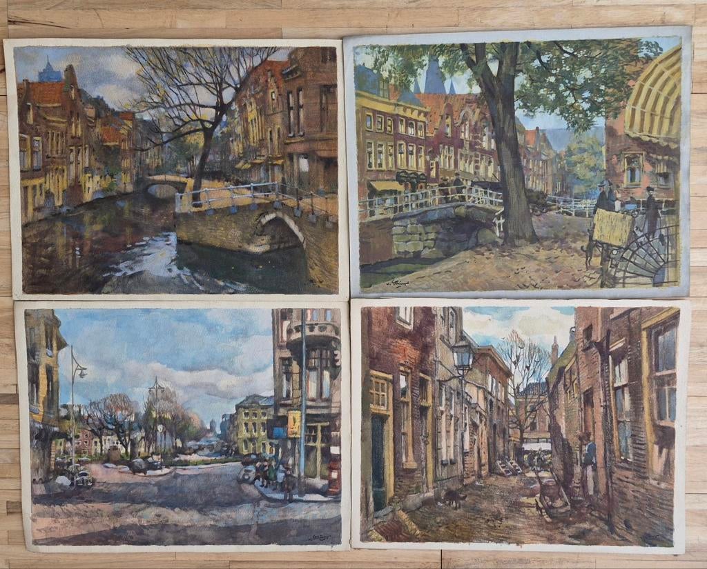 4 Aquarellen van BC van Ettinger Nu 100 eu!, Ophalen