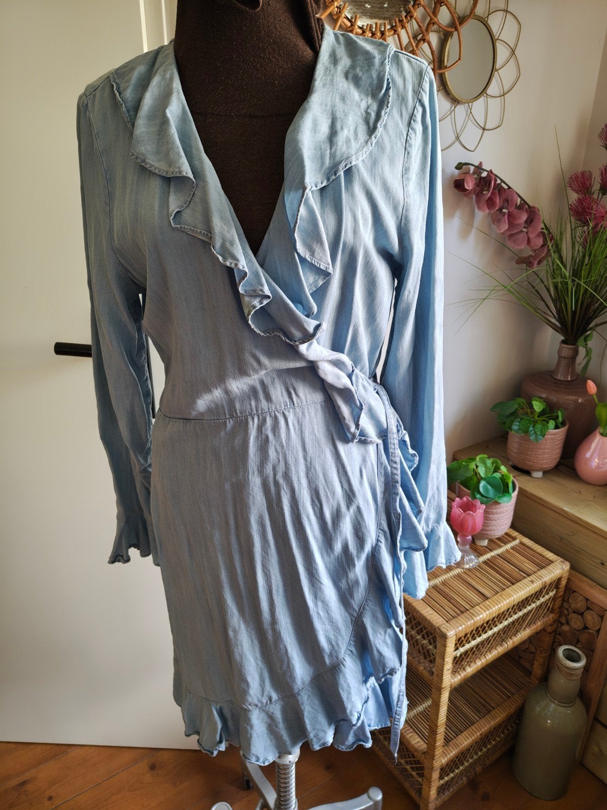 spijkerjurk 42 maria tailor, Kleding | Dames, Jurken, Blauw, Maat 42/44 (L), Ophalen of Verzenden, Gedragen