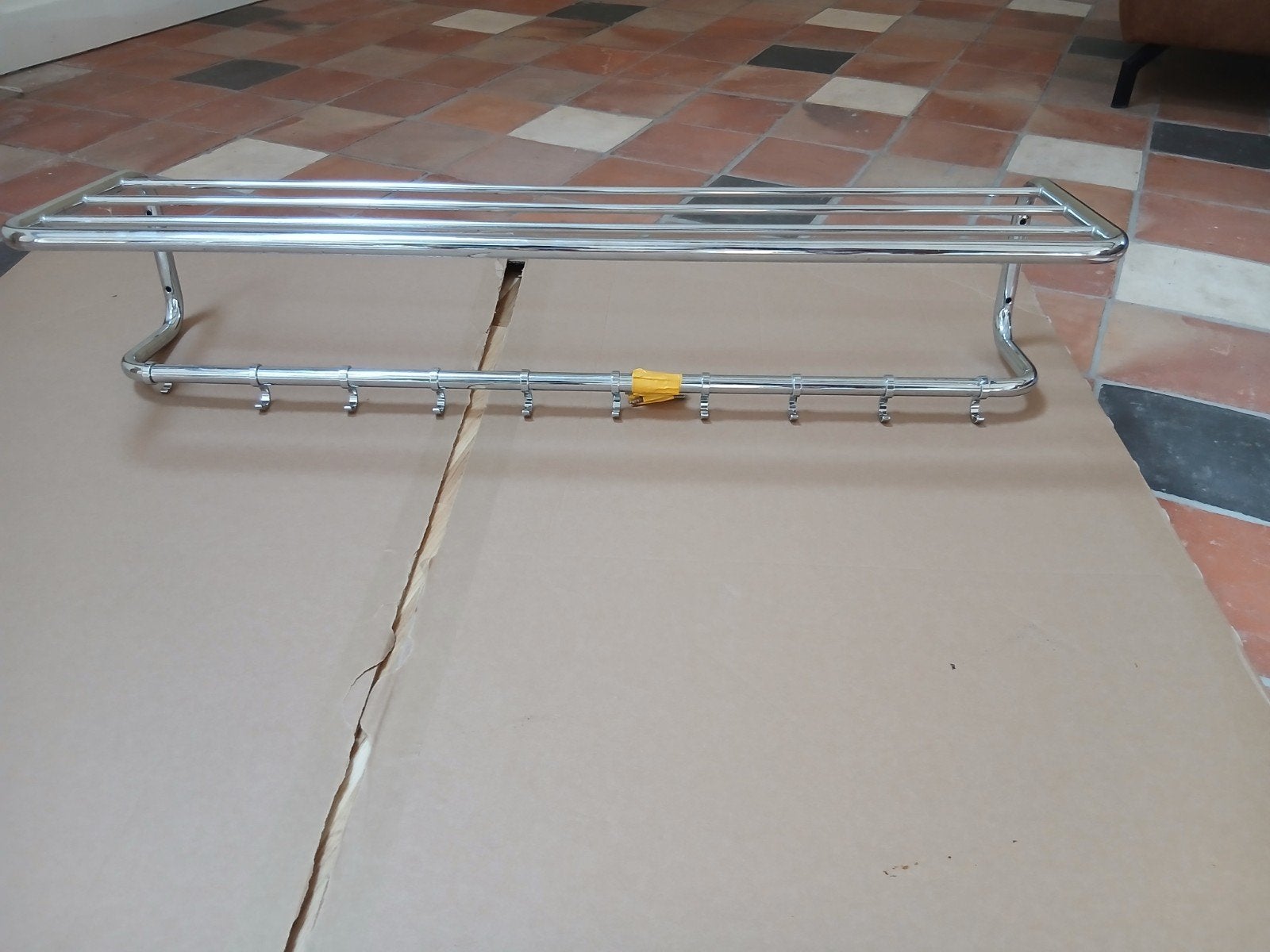 Vintage Van Gispen Wandkapstok met 10 Haken, Gebruikt, Minder dan 100 cm, Metaal, Ophalen