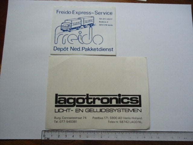 sticker oud Venlo FREIDO truck pakketdienst lagotronics soun, Ophalen of Verzenden, Zo goed als nieuw, Bedrijf of Vereniging