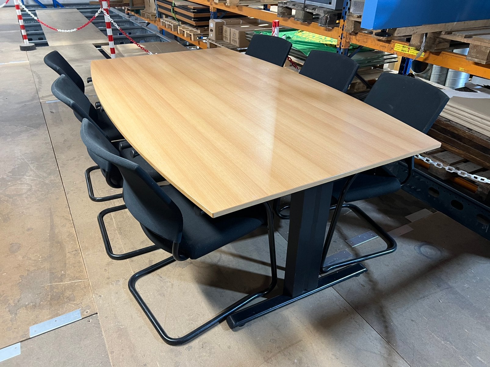 Vergadertafel 200x120 met 6 Klober vergaderstoelen, Overige typen, Gebruikt, 120 cm, Ophalen of Verzenden