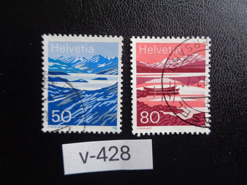 zwitserland - berg meren 1991 (v-428), Postzegels en Munten, Postzegels | Europa | Zwitserland, Ophalen of Verzenden, Gestempeld