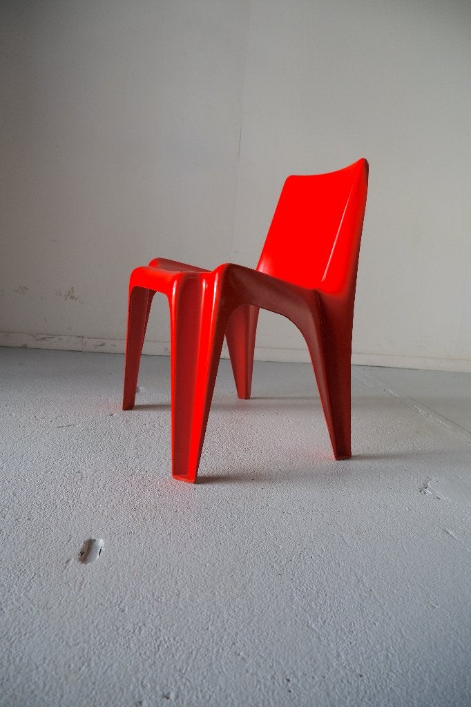 Stoelen (eettafel, Bofinger, Helmut Batzer, BA1171, Rood), Ophalen, Kunststof, Twee, Zo goed als nieuw