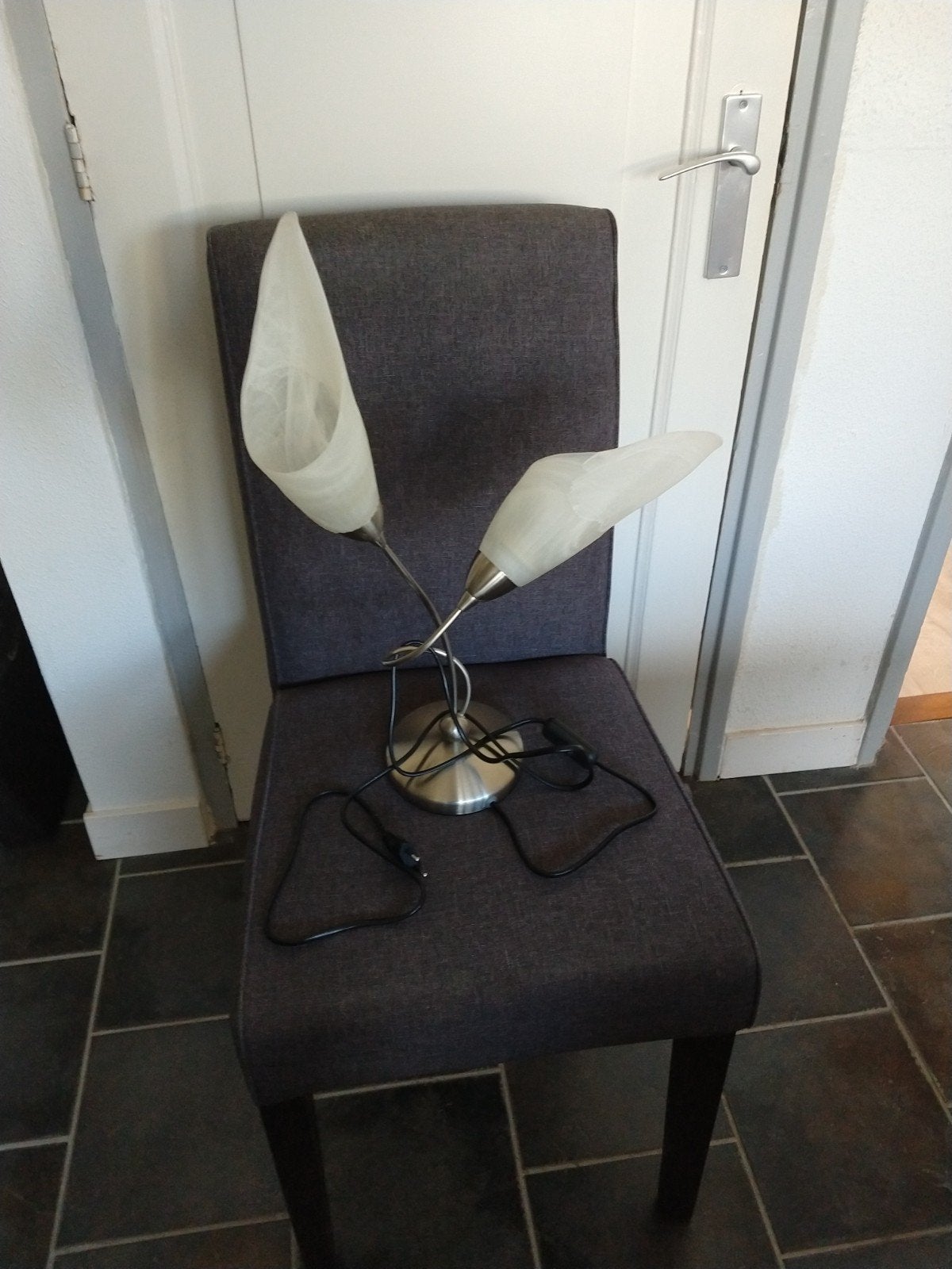 Lamp met twee kelken., Ophalen of Verzenden, Glas