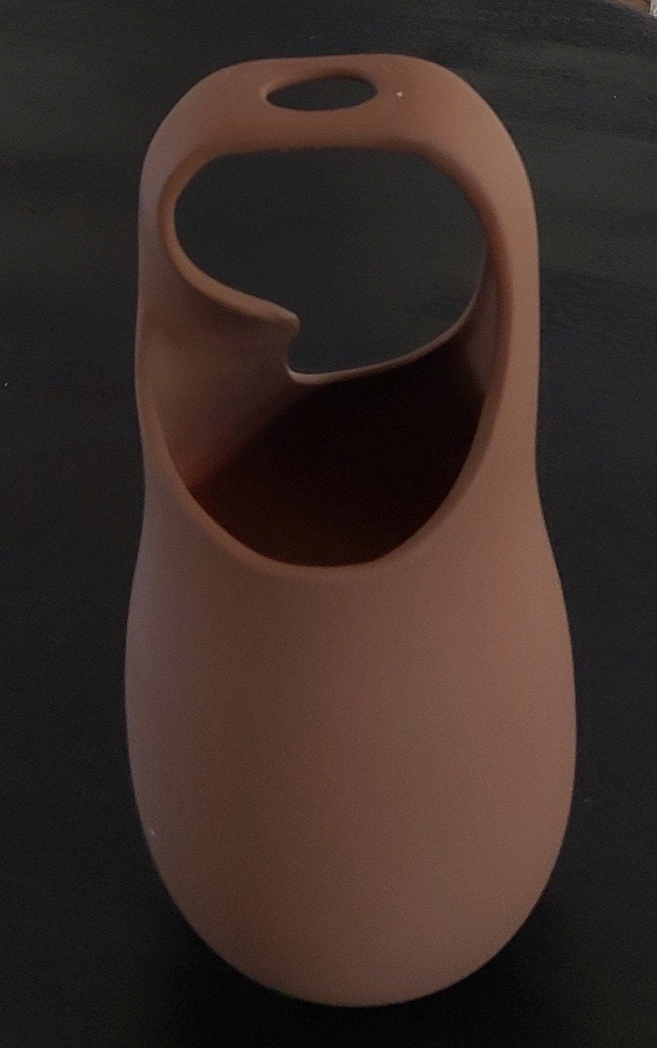 Bloomingville vaas - 30cm hoog, 12cm diameter, Ophalen of Verzenden, Zo goed als nieuw, Bruin, Steen/keramiek