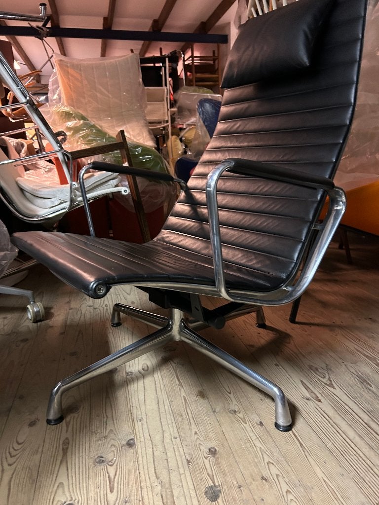 Vitra Eames fauteuil stoel EA 124 gepolijst leer vintage, Ophalen, Gebruikt, Nvt, Nvt