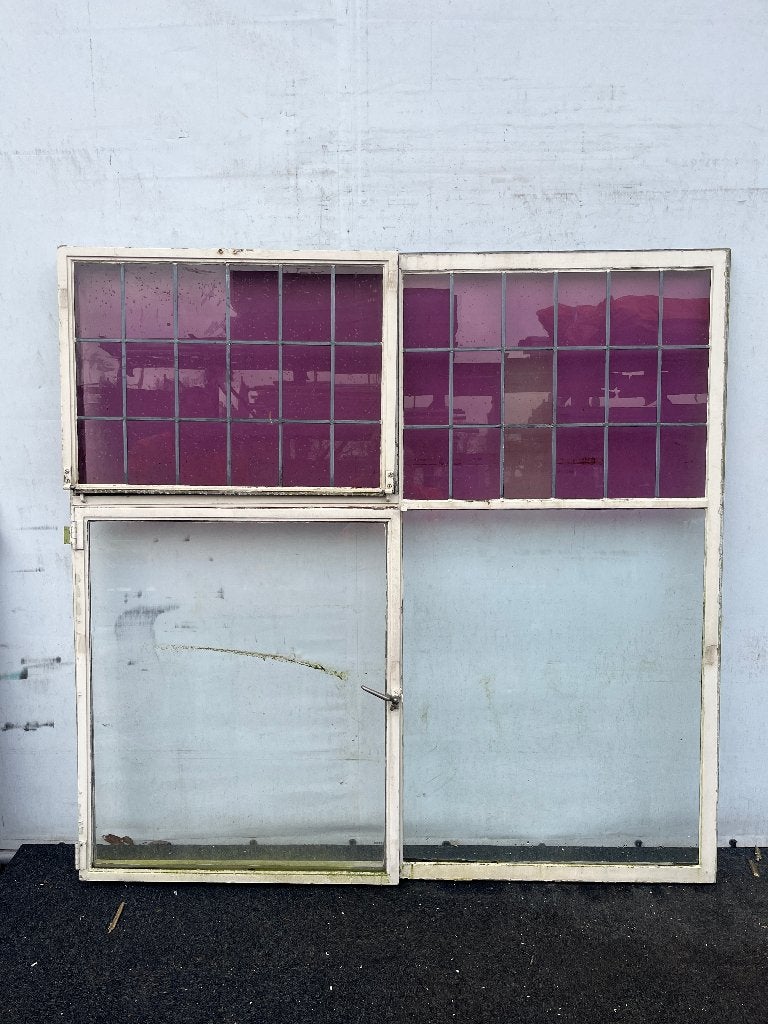 Stalen kozijn met glas in lood ramen188,5x183cm(SK001), Ophalen, Gebruikt