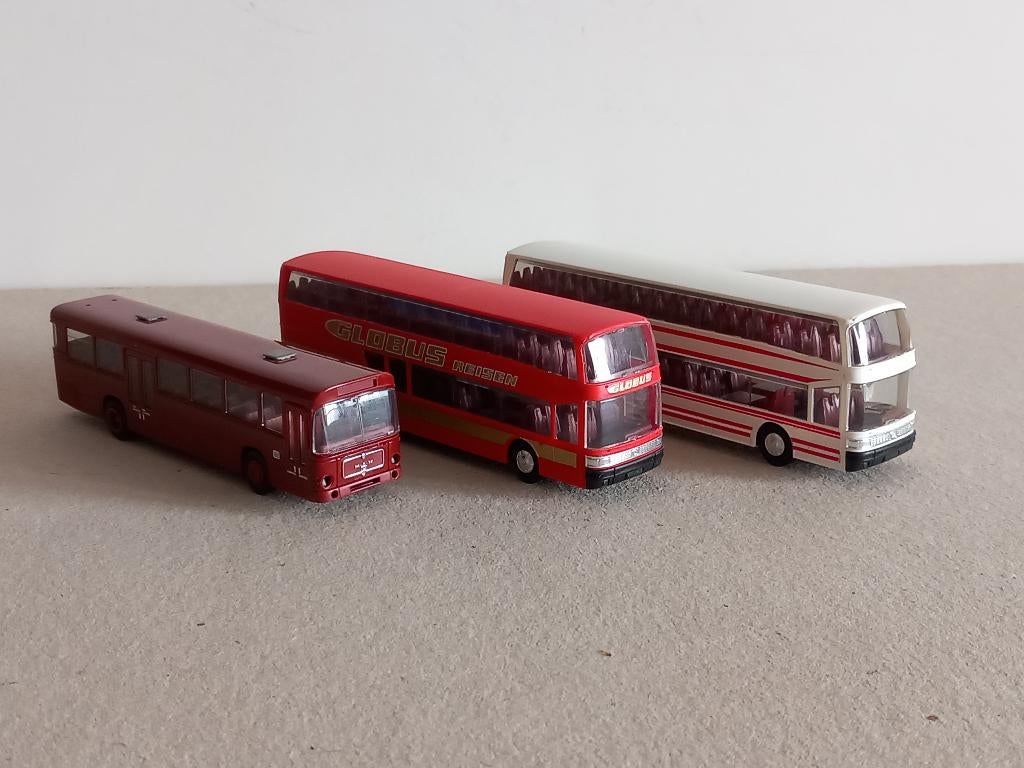 Drie Herpa autobussen, Ophalen, Nieuw, Bus of Vrachtwagen, Herpa