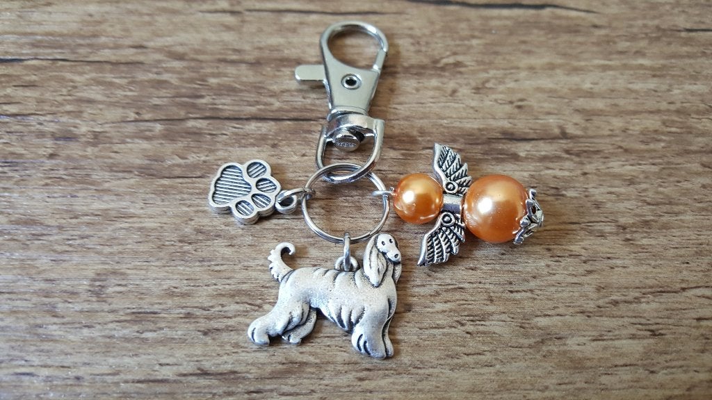 Tas/Sleutelhanger Afghaanse windhond met beschermengeltje, Verzenden, Nieuw