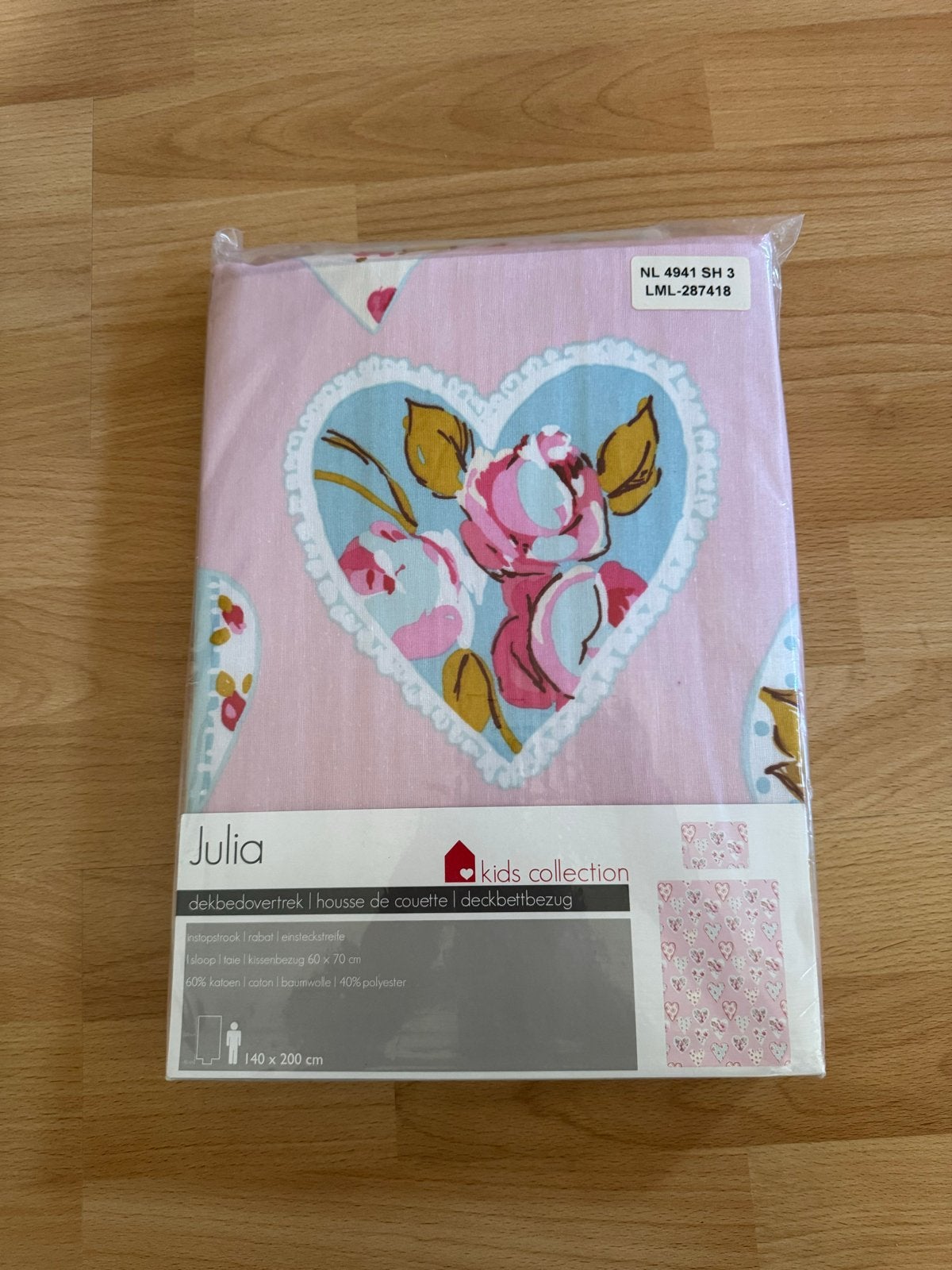 Roze dekbedovertrek 140x200 cm met kussensloop, nieuw, Eenpersoons, Dekbedovertrek, Nieuw, Ophalen of Verzenden