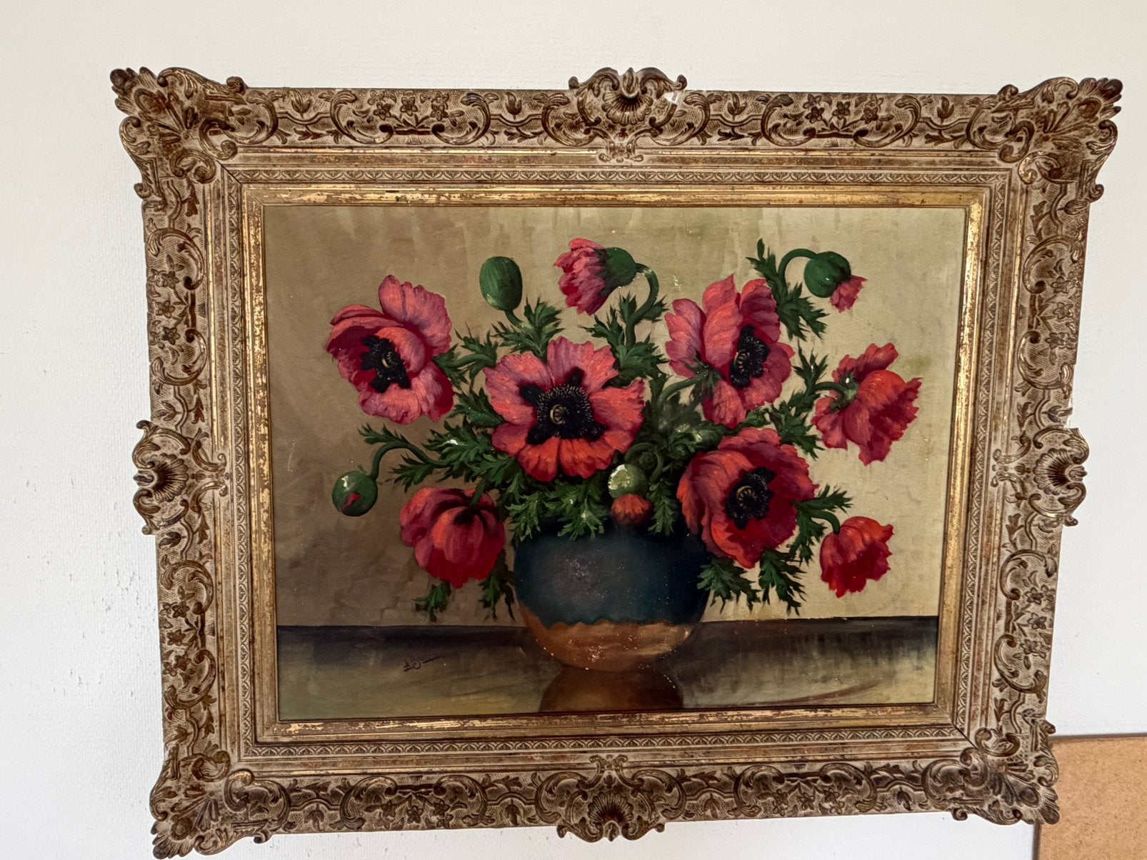 Schilderij van A. Broekman, Antiek en Kunst, Kunst | Schilderijen | Klassiek, Ophalen, Bloemen