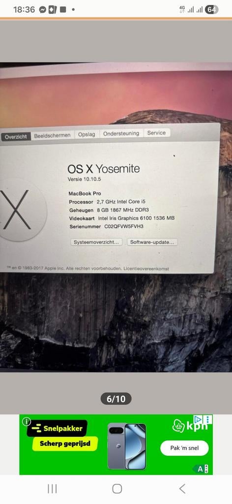 MacBook Pro 13" Retina (2015) - Goede staat, Ophalen of Verzenden