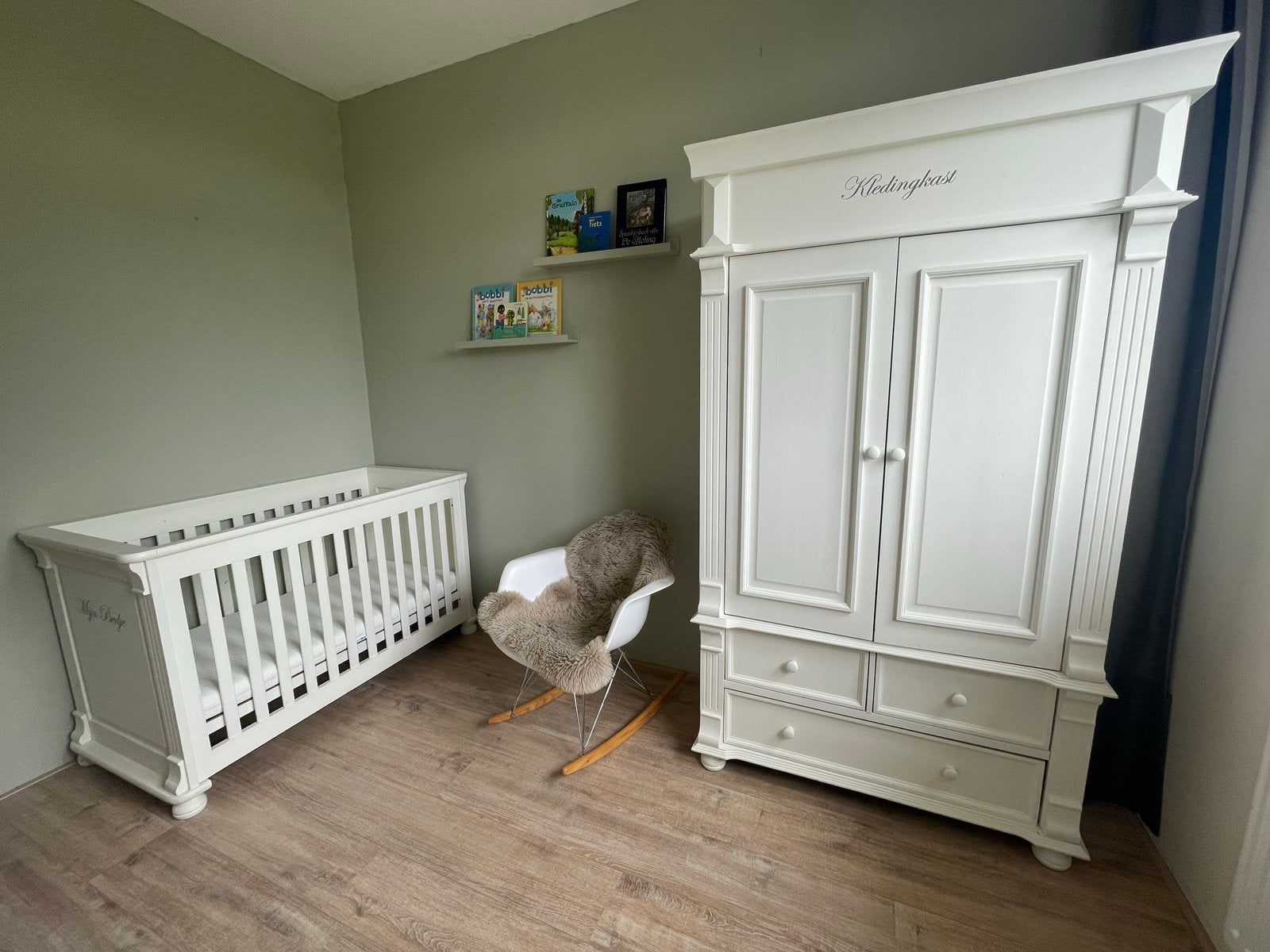 Complete Babykamer Set: Commode, Ledikant, Kledingkast + Pla, Ophalen, Gebruikt, Jongetje of Meisje