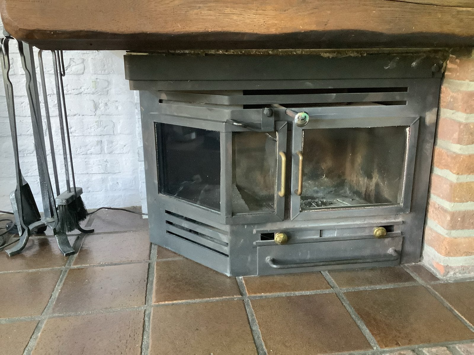 Inbouw Houthaard met Ventilator - Gebruikt, Huis en Inrichting, Haarden, Ophalen, Gebruikt, Inbouwhaard, Houthaard