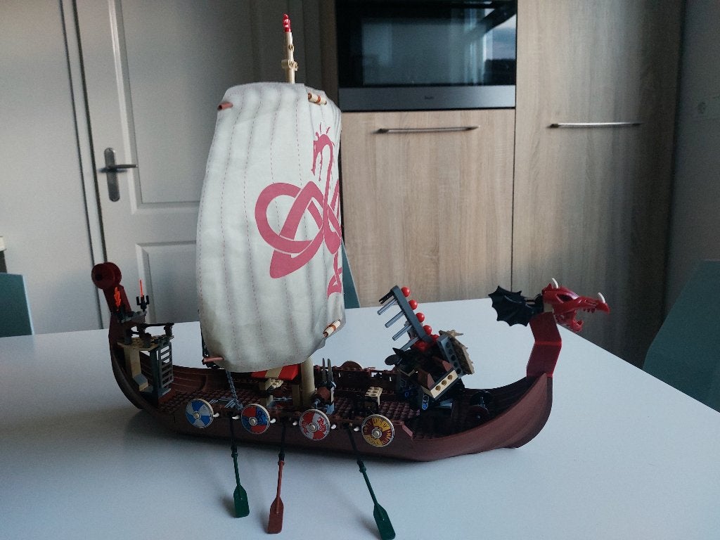 Lego Vikings 7018 vikingschip en slang, Lego, Zo goed als nieuw, Complete set, Pirates
