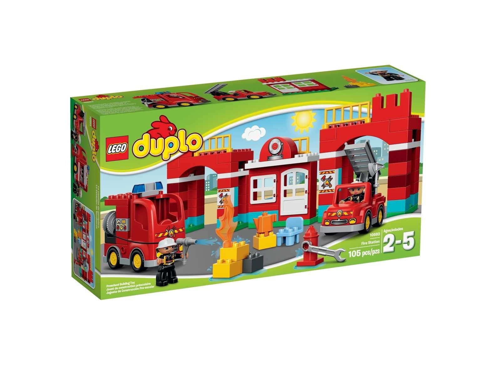 LEGO Duplo Brandweerkazerne en brandweerauto (10592 & 10593), Ophalen of Verzenden, Gebruikt, Overige merken