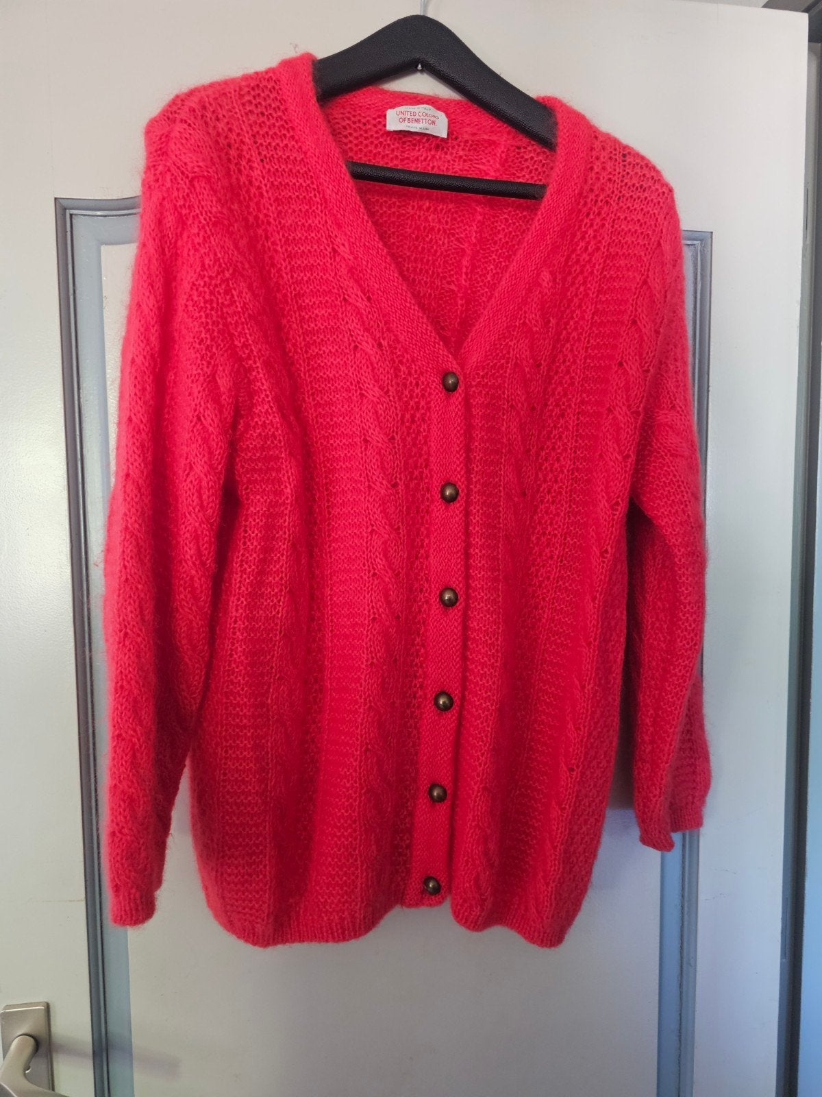 United Colors of Benetton Mohair Wollen Vest Rood, Kleding | Dames, Maat 38/40 (M), Ophalen of Verzenden, Zo goed als nieuw, United Colors of Benetton