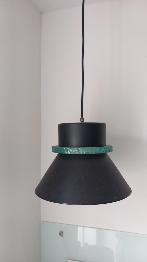 Zwarte hanglampen Hiemstra Evolux glazen retro design, Ophalen, Gebruikt, Modern, Industrieel, Glas