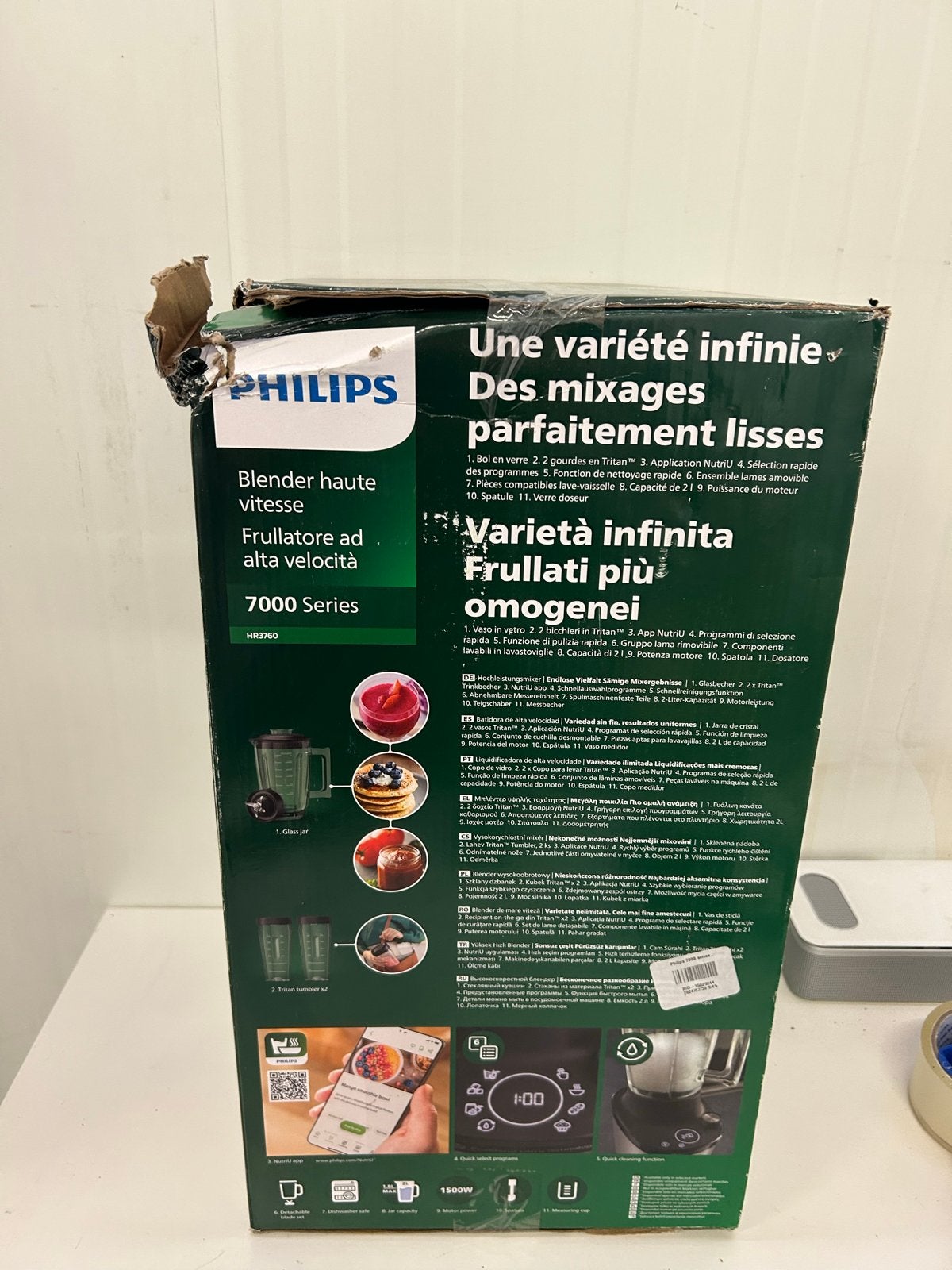 Philips High Speed Blender 7000 HR3760 - Nieuwstaat, Nieuw, Ophalen of Verzenden, Blender, X