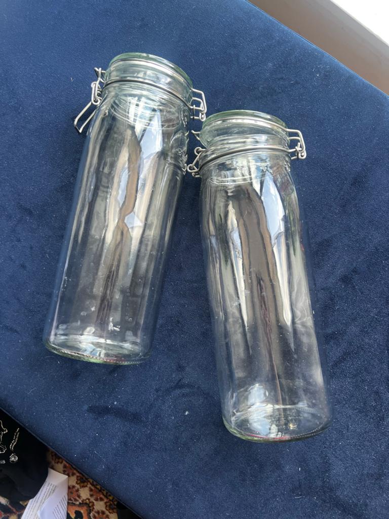 IKEA voorraadpotten voor spaghetti (2 stuks), Huis en Inrichting, Keuken | Keukenbenodigdheden, Glas, IKEA, Ophalen of Verzenden