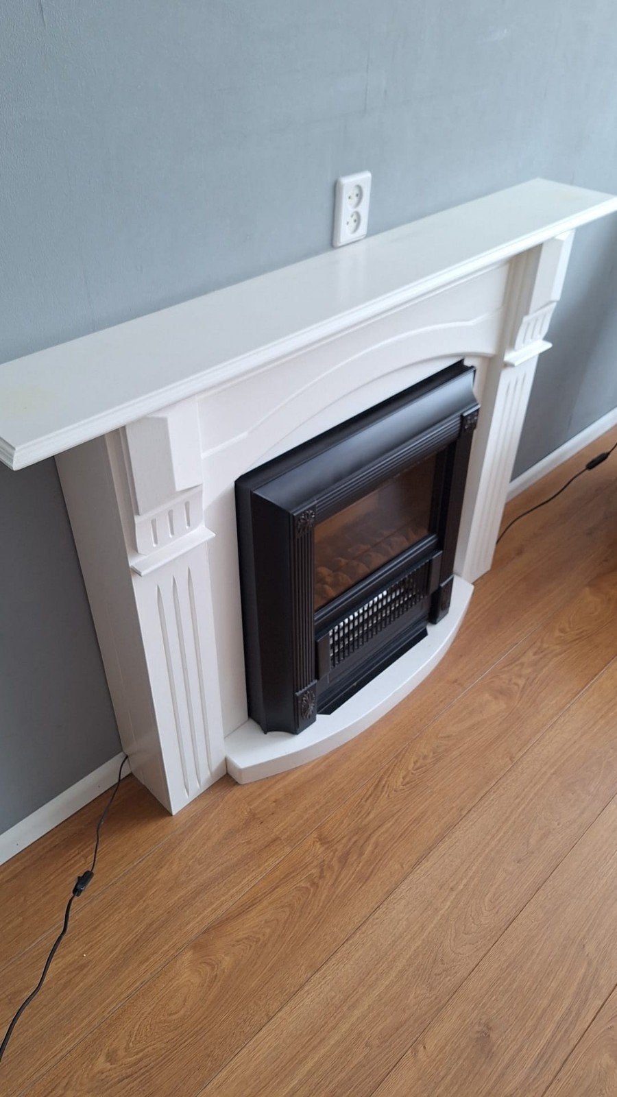 Elektrische sfeerhaard met schouw, Huis en Inrichting, Haarden, Ophalen, Zo goed als nieuw, Vrijstaande haard, Elektrische haard