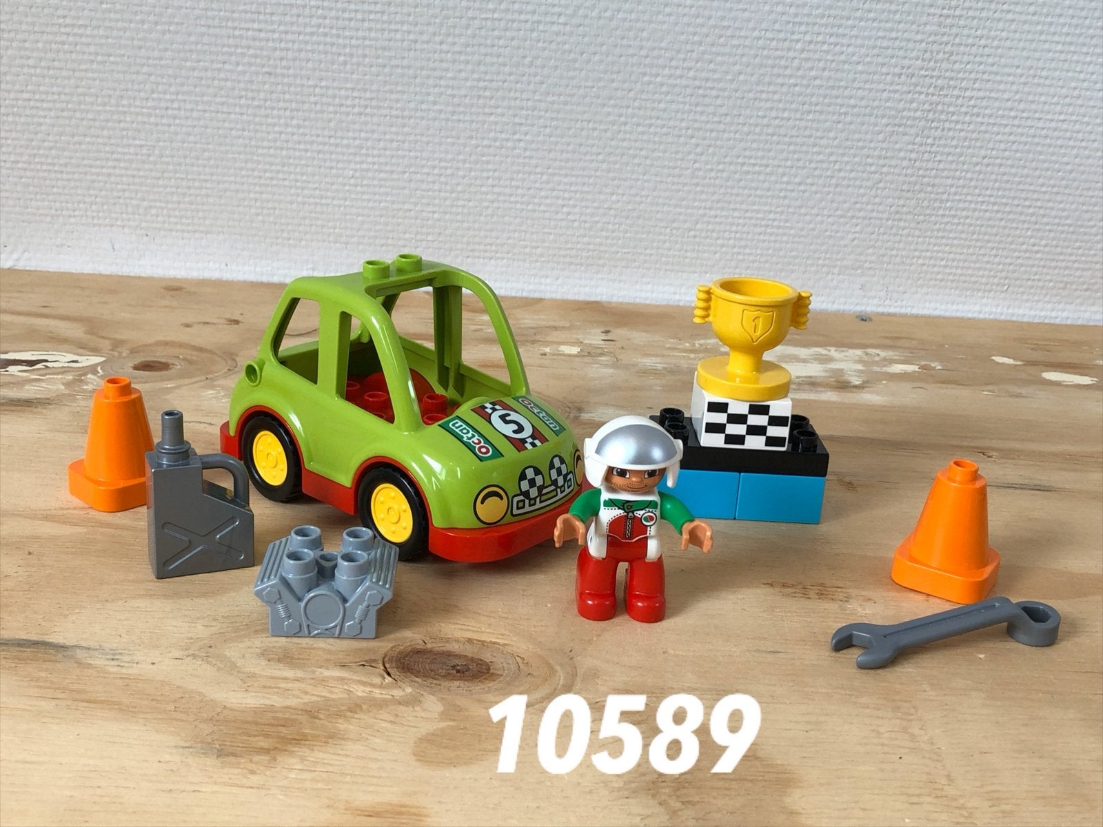 Duplo rallyauto auto race auto 10589 (compleet) 13, Ophalen of Verzenden, Zo goed als nieuw, Complete set, Duplo