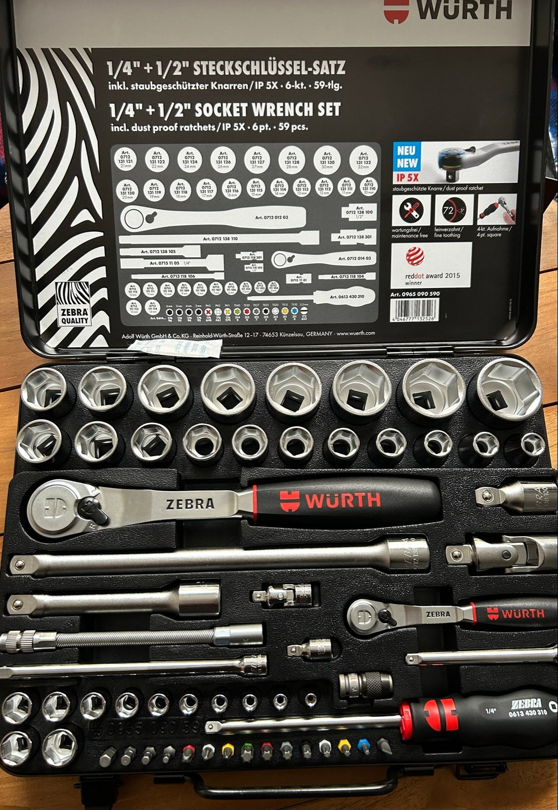 Würth Zebra Ratelset 1/2-1/4 (59 stuks - nieuw), Ophalen of Verzenden, Nieuw, Gereedschapsset, Overige merken