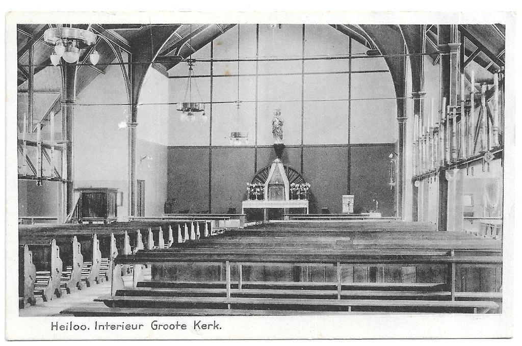 AK Heiloo - Interieur Groote Kerk, Verzenden, 1940 tot 1960, Ongelopen, Noord-Brabant