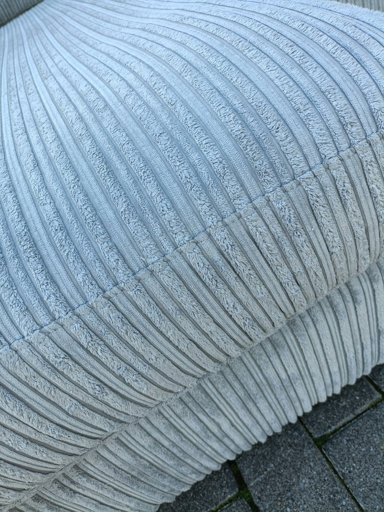 Grote ribstof hoekbank (bezorgoptie), Ophalen, Hoekbank, 300 cm of meer, Zo goed als nieuw