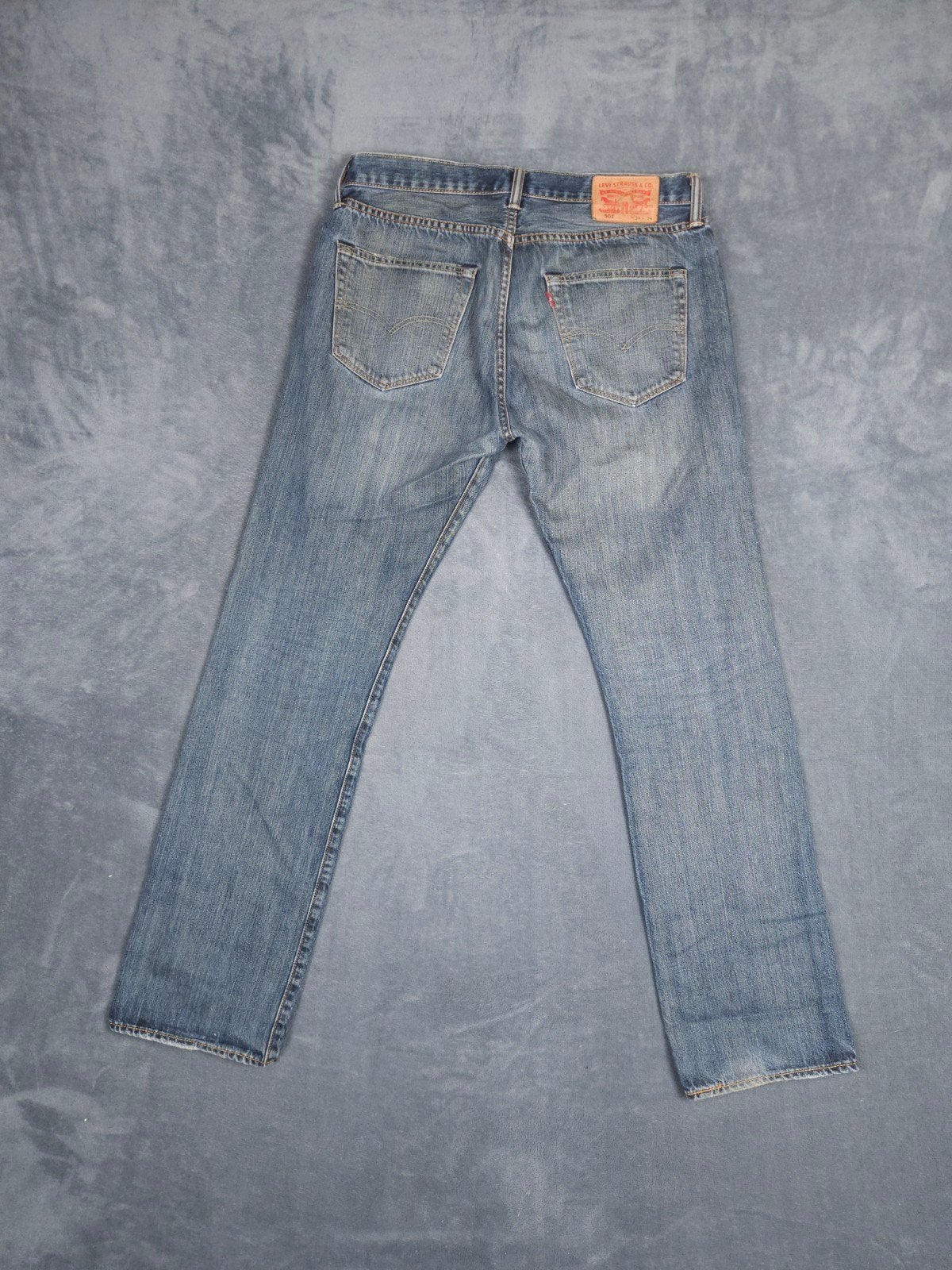 Levis Broek 501 W34 L34 Straight Fit Blauw Jeans., ., ., W33 - W34 (confectie 48/50), Gedragen