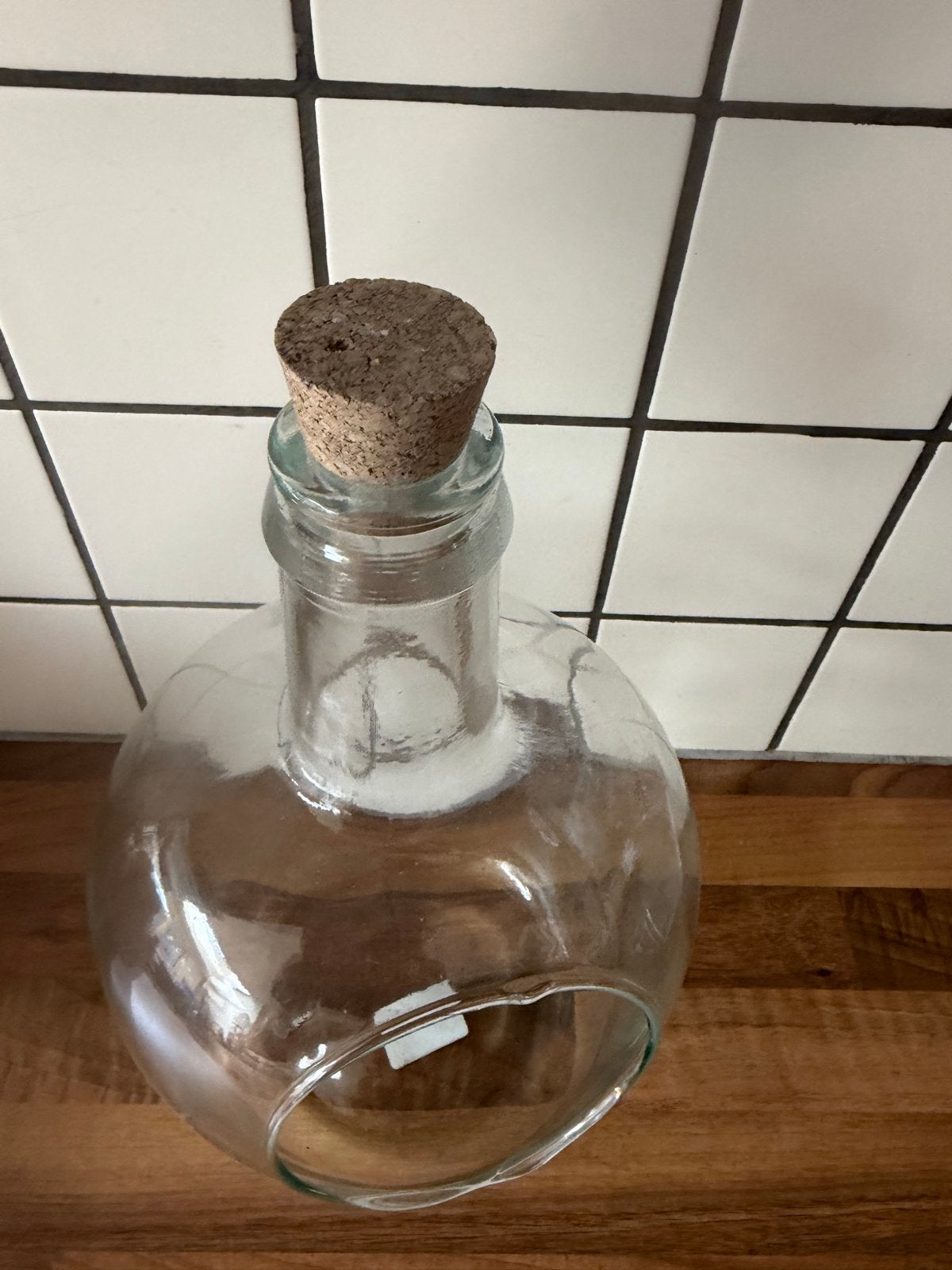 Glazen Terrarium Vaas met Kurken Stop - 30cm Hoog, Transparant, Nieuw, Met deksel, Ophalen of Verzenden