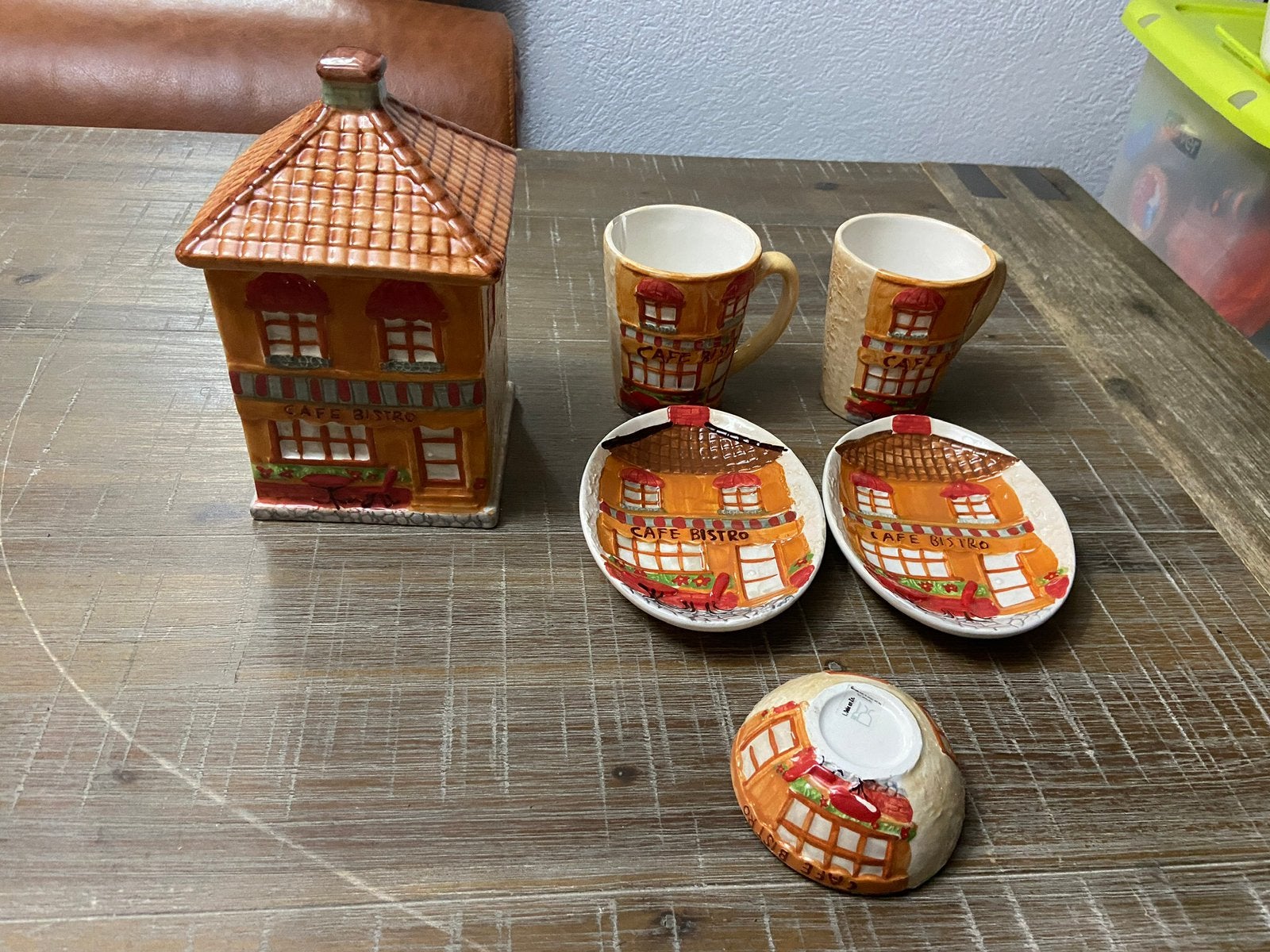 Leuk aardewerken thee setje “Café bistro”, Ophalen of Verzenden, Overige stijlen