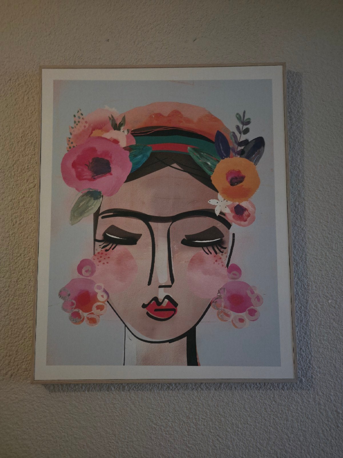 Schilderij Frida Kahlo look-alike, 40x50 cm, met lijst, Ophalen of Verzenden