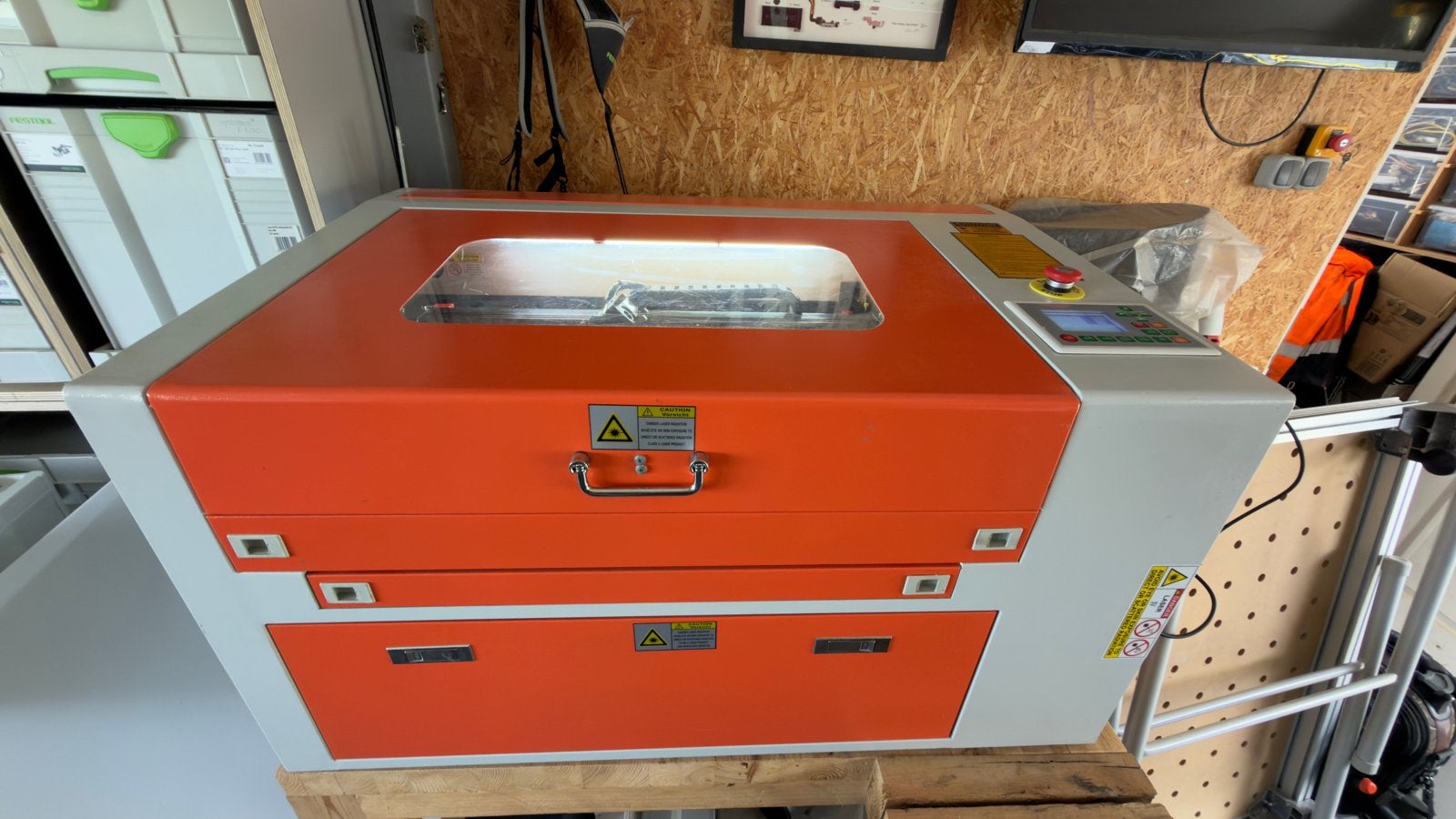 45W CO2 Laser Snijder/Graveur met toebehoren, Ophalen, Gebruikt, Oranje, Metaal