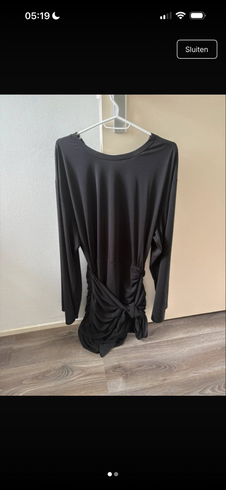 Zwart Loavies jurkje met knoopdetail, Zwart, Maat 46/48 (XL) of groter, Ophalen of Verzenden, Zo goed als nieuw