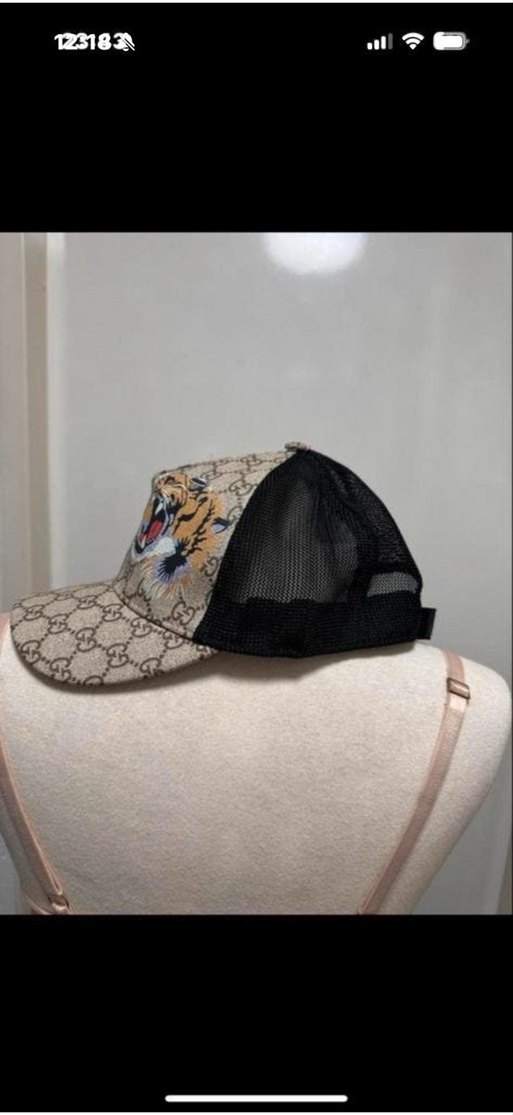 Gucci pet met tijgerprint en GG-monogram, maat L (59 cm), Kleding | Heren, Hoeden en Petten, Ophalen of Verzenden, Zo goed als nieuw