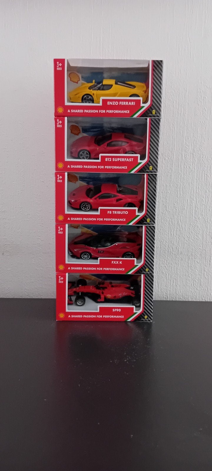 Ferrari Bburago modelauto's 1:43 - complete set van 5, Ophalen of Verzenden, Nieuw, Overige typen