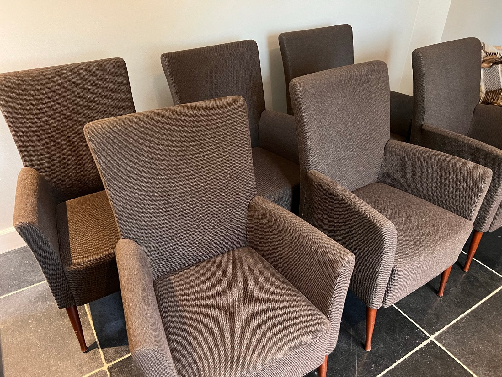 5x Paul Hofstede Fauteuil - Bruin Stof, Ophalen, Gebruikt, Bruin, Eén