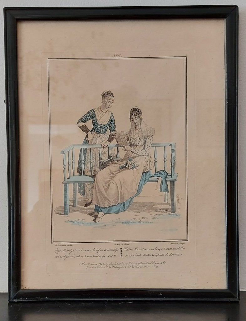 Antiek prent Evert Maaskamp klederdracht Lieve Marretje 1807, Antiek en Kunst, Ophalen of Verzenden, Dagelijks leven, Gravure
