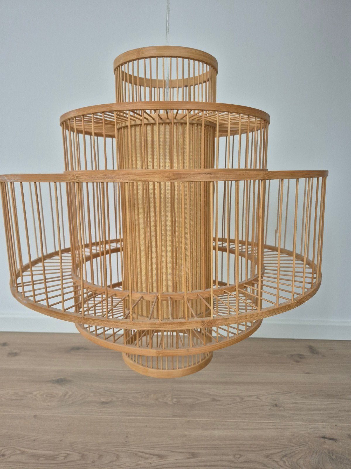 Bamboe hanglamp 60cm doorsnede, Ophalen, Zo goed als nieuw, Natuurlijk materiaal