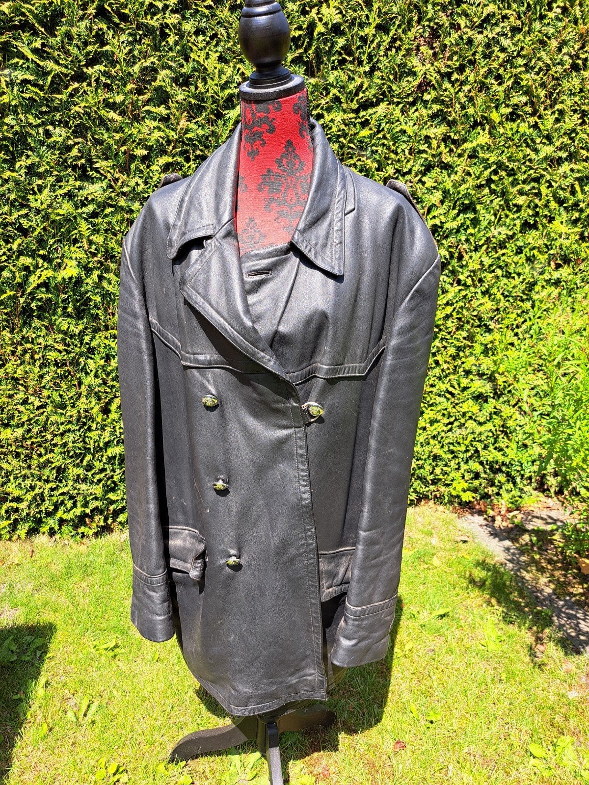 Zware lederen jas Hackel & Co, Ophalen, Maat 56/58 (XL), Zwart