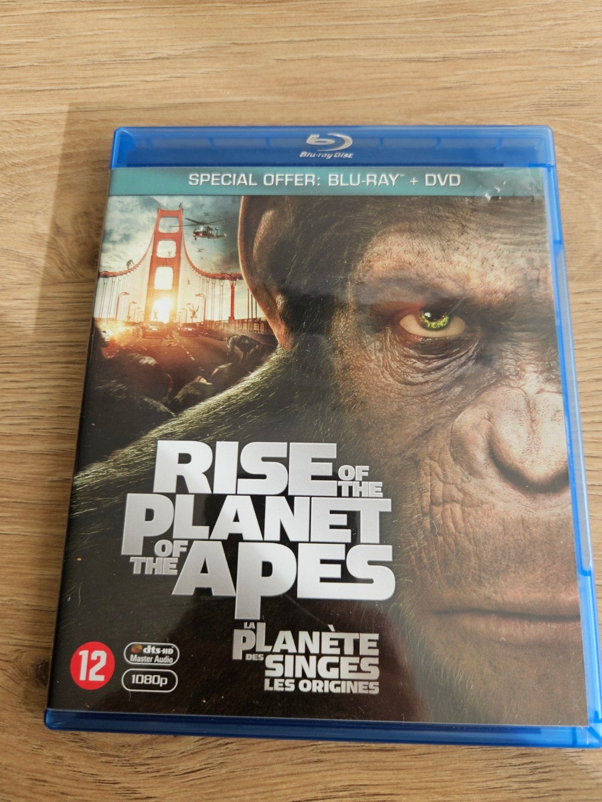 Rise of the Planet of the Apes Blu-ray + DVD (tweedehands), Nederlands, Film, Science Fiction en Fantasy, Ophalen of Verzenden