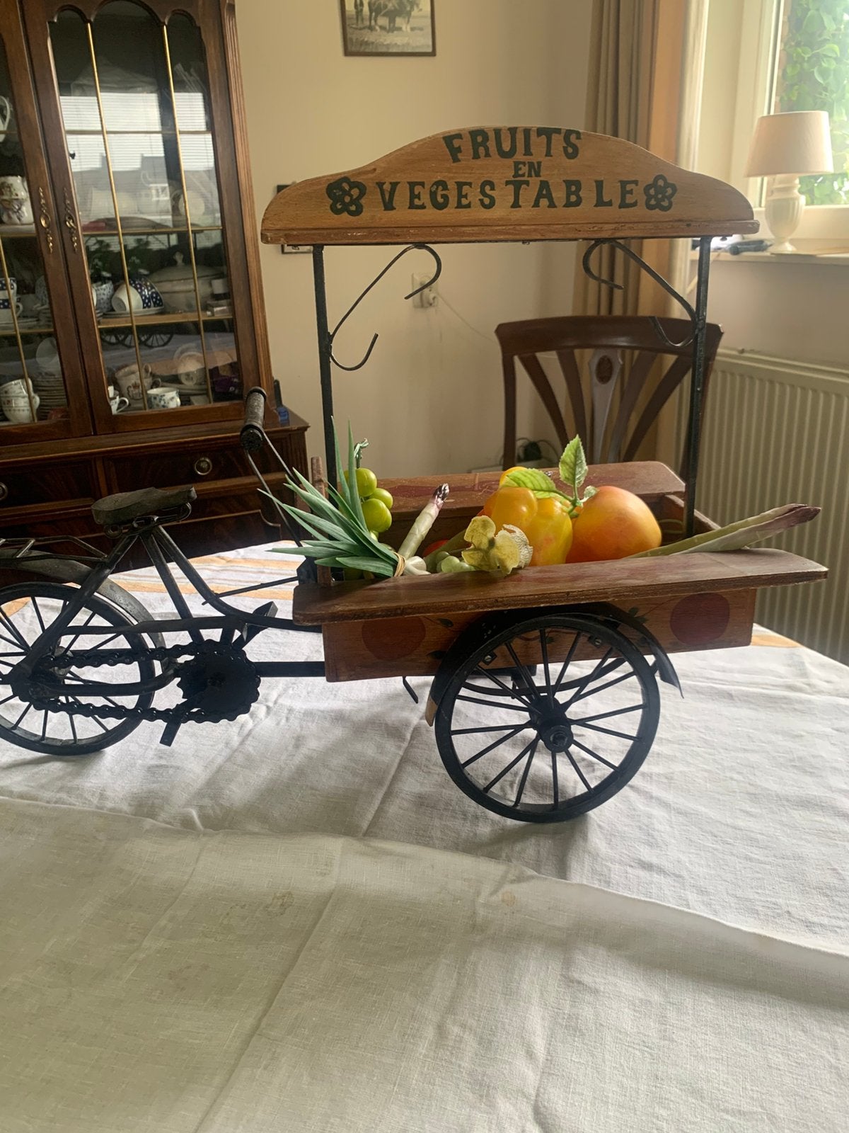 Miniatuur 3 wielige verkoopbakfiets voor fruit., Ophalen of Verzenden