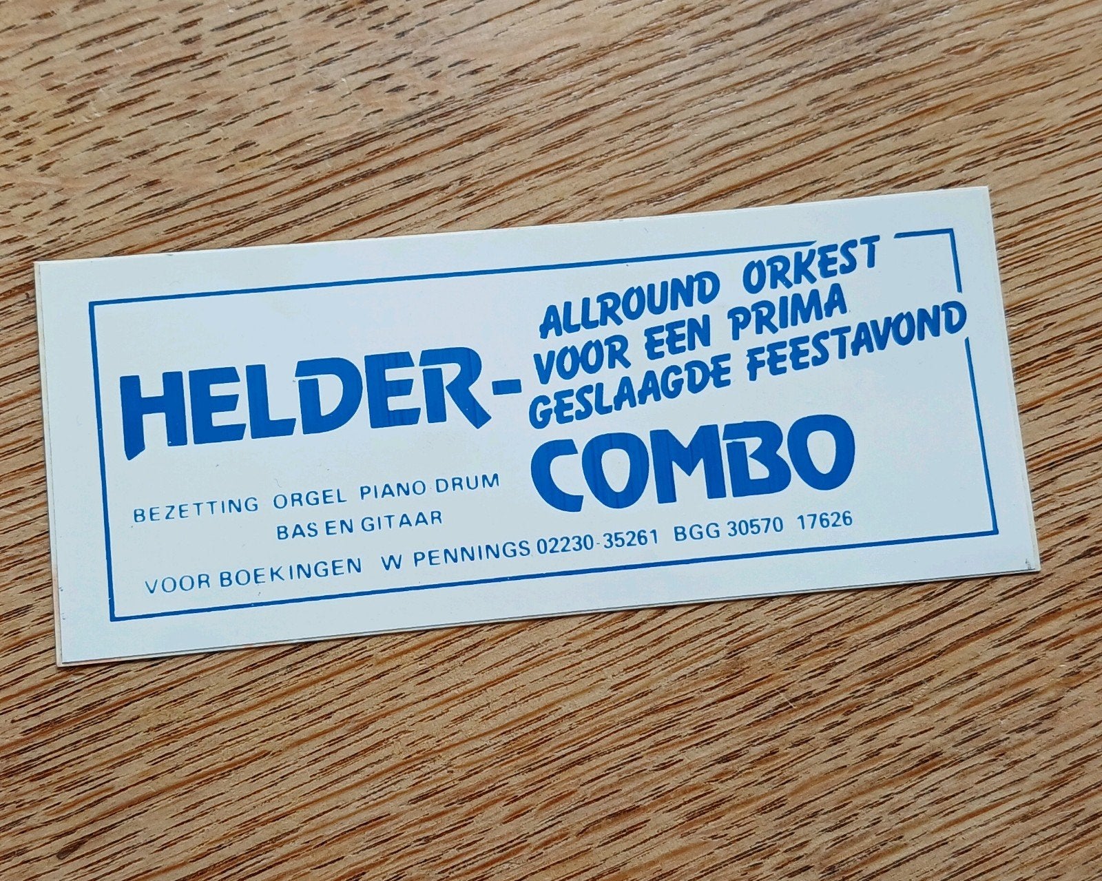 Sticker dans en amusementsorkest Helder-Combo, DEN HELDER, Ophalen of Verzenden, Zo goed als nieuw